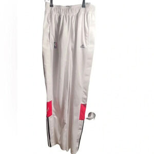 Adidas Toronto Raptors white warmup athletic streetwear tearaway track pants L
